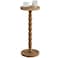 iFaveorr Small Side Table Rubberwood Drink Table for Small Spaces Solid Wood Pedestal Coffee Tables Round End Tables for Living Room Sofa Couch Bedroom Corners and Office Brown 94 inch