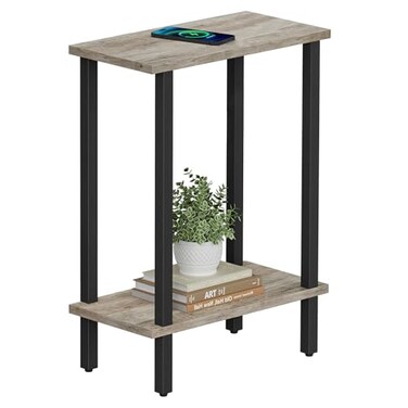 TUTOTAK Small Side Table Narrow End Table Skinny Sofa Table Slim Nightstand Couch Table Living Room Bed Room Greige TB01BG062