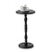 HuiDao Drink Table Small Side Table for Small Spaces Round Solid Wood Modern Accent Nightstand for Living Room Bedroom Corners and Office Black
