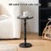 HuiDao Drink Table Small Side Table for Small Spaces Round Solid Wood Modern Accent Nightstand for Living Room Bedroom Corners and Office Black