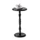 HuiDao Drink Table Small Side Table for Small Spaces Round Solid Wood Modern Accent Nightstand for Living Room Bedroom Corners and Office Black