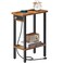 HOOBRO Narrow Side Table 2Tier Slim End Table with Charging Station Skinny Nightstand with Open Storage for Small Spaces Living Room Bedroom Study Rustic Brown and Black BF240UBZ01