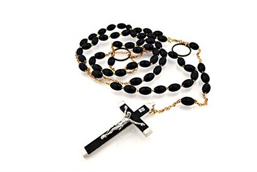 VILLAGE GIFT IMPORTERS Archabbey Rosaries Large Benedictine Monks Rosary with Black Wood Beads