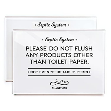 Reilly Originals 35x5 INCH Small Elegant Designer Acrylic Bathroom Sign Septic System Includes Adhesive Washable Premium Glossy finish 2