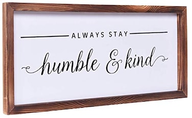 Athena's Elements Athenas Elements Farmhouse Decor Modern Rustic Wall Art Home Decor Home Sweet HomeCute Solid Wood Framed Printed Sign for Entry Living Room Foyer Hallway Dining RoomHUMBLEKIND 8 17