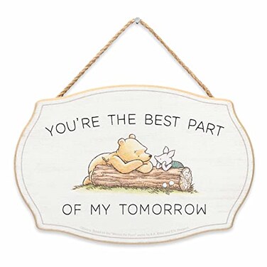 Open Road Brands Disney Winnie the Pooh Youre the Best Part Hanging Wood Wall Decor Adorable Winnie the Pooh Sign for Home