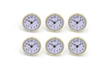 SJT ENTERPRISES, INC. SJT ENTERPRISES INC 6Pack 25 Craft White Clock Insert with Gold Plastic Rim Quartz Movement Battery NOT Included SJT00028