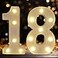 DyingSwan Led Light Up Numbers 18th Birthday Decorations Marquee Numbers Lights Battery Powered Light Up Sign for Sweet 18 Decor Party White
