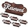 Gosknor 6pcs Reserved Table Signs for Wedding Party Double Sided Wood Reserved Signs with Base for Chair Restaurant Place Reserved Reception Seating Cards for Ceremony Decorations Accessories