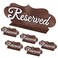 Gosknor 6pcs Reserved Table Signs for Wedding Party Double Sided Wood Reserved Signs with Base for Chair Restaurant Place Reserved Reception Seating Cards for Ceremony Decorations Accessories