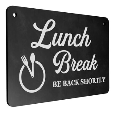 OriginDesigned Lunch Break Hanging Sign Be Back Soon Notice Blackboard