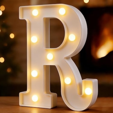 DyingSwan Small Led Marquee Letters Light Up Letters 858 Inch Led Letter Lights Battery Powered Lighted Sign for Table Party Birthday Christmas Decor Letter R