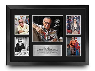 HWC Trading Stan Lee Marvel Creator 16 x 12 inch A3 Printed Gifts Signed Autograph Picture for Followers Fans 16 x 12 Framed