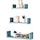 Greenco Set of 3 Floating U Shelves EasytoAssemble Floating Wall Mount Shelves for Bedrooms and Living Rooms Rustic Blue Finish