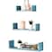 Greenco Set of 3 Floating U Shelves EasytoAssemble Floating Wall Mount Shelves for Bedrooms and Living Rooms Rustic Blue Finish
