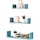 Greenco Set of 3 Floating U Shelves EasytoAssemble Floating Wall Mount Shelves for Bedrooms and Living Rooms Rustic Blue Finish