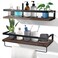 Uten Floating Shelves Wall Shelves Set of 2 Wall Mounted for Bathroom Bedroom Kitchen Bathroom Shelf with Towel Bar Sturdy Structure Easy Installation