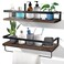 Uten Floating Shelves Wall Shelves Set of 2 Wall Mounted for Bathroom Bedroom Kitchen Bathroom Shelf with Towel Bar Sturdy Structure Easy Installation