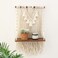 ANROYE Single Tier Macrame Boho Wall Hanging Shelf Handmade Bohemian Wooden Woven Plants Floating Shelves Decor Mini Chic Organizer for Bathroom Bedroom Western Home Nursery Storage Gift