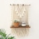 ANROYE Single Tier Macrame Boho Wall Hanging Shelf Handmade Bohemian Wooden Woven Plants Floating Shelves Decor Mini Chic Organizer for Bathroom Bedroom Western Home Nursery Storage Gift