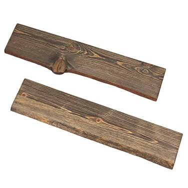 PIPE DECOR 36 Sustainable Boulder Black Live Edge Wood Shelf Wood Only 2Pack