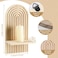 Tatuo 2 Pieces Boho Wall Shelf Decor Floating Arched Shelves for Wall Small Wooden Hanging Holder for Living Room Bathroom Bedroom Office Nursery Decoration