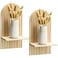 Tatuo 2 Pieces Boho Wall Shelf Decor Floating Arched Shelves for Wall Small Wooden Hanging Holder for Living Room Bathroom Bedroom Office Nursery Decoration
