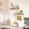 DreamPossible Floating Shelves Wall Mounted Bathroom Shelf Set of 2 with Drawers Rustic Wood Shelves for Bedroom Living Room Kitchen Wall Decor Plants Books Brown