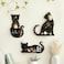 Artilady Crystal Shelf Display 3 PCS Black Cute Cat Floating Shelves for Halloween Wall Bedroom Decor Display Shelf for Crystals and Stones Witchy Room Decorations Gift for Cat Lover