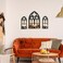 Artilady Crystal Display Shelf 3 PCS Cute Window Shaped Floating Shelves for Wall Bedroom Black Witchy Room Decor Gothic Halloween Wall Decor for Home