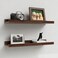 Boswillon Floating Shelves Set of 2 Farmhouse Wall Shelves with Lip Display Picture Ledge Shelf for Bedroom Living Room Bathroom Kitchen Walnut