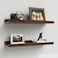Boswillon Floating Shelves Set of 2 Farmhouse Wall Shelves with Lip Display Picture Ledge Shelf for Bedroom Living Room Bathroom Kitchen Walnut