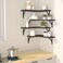 ROMGUAR CRAFT Corner Floating Shelves Wall Mounted Set of 4 Rustic Wood Storage Display Shelves for Home Decor Bathroom Kitchen Bedroom Living Room Office Brown