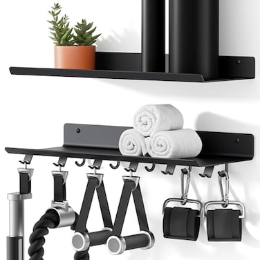 Crostice 2Tier Floating Shelf Compatible with Tonal Accessories Home Gym Storage Shelf Gym Rack Wall Mount Organizer Workout Metal Holder TBracket Lock Adapters Hanger US Patent Holding