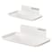 VAN CADENE 2Pack Foldable Floating Shelves for Wall No Drill White Wall Shelves Small Floating Shelf for Bathroom Bedroom RV KitchenAdhesive Shelves for Phones Watches Renter Friendly