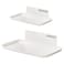 VAN CADENE 2Pack Foldable Floating Shelves for Wall No Drill White Wall Shelves Small Floating Shelf for Bathroom Bedroom RV KitchenAdhesive Shelves for Phones Watches Renter Friendly