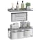 WOPITUES Floating Shelves for Wall Decor Sign Bathroom Organizers and Storage Bathroom Shelves Over Toilet with Metal GuardrailModern Grey