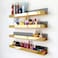 RORKIM 4 Pack 15 Inch Gold Reflective Acrylic Shelves Gold Foating Shelves Modern Sunglasses Essential Oil Picture Ledge Display Toy Storage Shelf