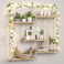 FKSLIFE Hanging Shelves for WallMacrame Hanging Plant Shelf with Vine Lights 5 Tier Rope Floating Shelf Wood Organizer Storage Rack Boho Wall Decor Aesthetic for Succulents Bedroom Bathroom Kitchen