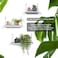 MITIME Floating Shelves Set of 3 Rustic Solid Wood Floating Shelf Wall Storage Shelves for Living Room Bedroom Bathroom Kitchen Laundry Officeno Drill ShelfGrey and White Colour LMS