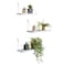 MITIME Floating Shelves Set of 3 Rustic Solid Wood Floating Shelf Wall Storage Shelves for Living Room Bedroom Bathroom Kitchen Laundry Officeno Drill ShelfGrey and White Colour LMS