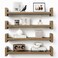 Vailando Floating Shelves for Wall Set of 4 Solid Wood Wall Mounted Shelves 16 Rustic Walnut Display Shelf with Reinforced Hardware for Bedroom Living Room Bathroom and Kitchen Decor