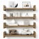 Vailando Floating Shelves for Wall Set of 4 Solid Wood Wall Mounted Shelves 16 Rustic Walnut Display Shelf with Reinforced Hardware for Bedroom Living Room Bathroom and Kitchen Decor
