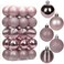 Briful 30PCS 2 Christmas Ball Ornaments Shatterproof Pink Christmas Tree Decorations Xmas Tree Balls Halloween Ornaments Dcor