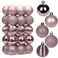 Briful 30PCS 2 Christmas Ball Ornaments Shatterproof Pink Christmas Tree Decorations Xmas Tree Balls Halloween Ornaments Dcor