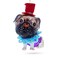 BestPysanky Pug in a Festive Red Hat Glass Christmas Ornament