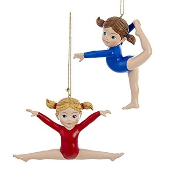 Kurt S. Adler Gymnast Girl Ornaments 2 Assorted