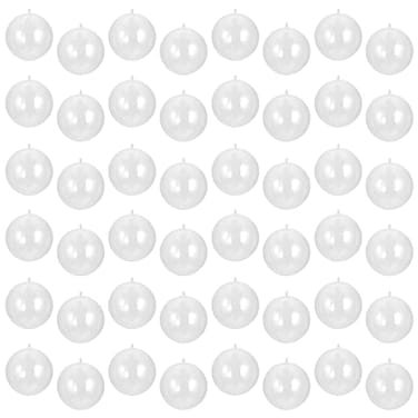 SINJEUN 48 Pack 80MM315 Clear Plastic Fillable Balls Thick Acrylic Fillable Ball Ornaments Plastic Christmas Sphere for Xmas Tree Party and Wedding DIY Bath Bomb Molds