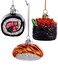 Kurt S. Adler Kurt S Adler Noble Gems Sushi Glass Ornaments 3 AssortedChristmas