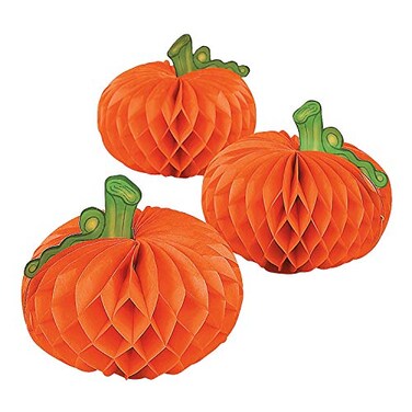 Fun Express Pumpkin Tissue Halloween Decorations Set of 6 Party Decor